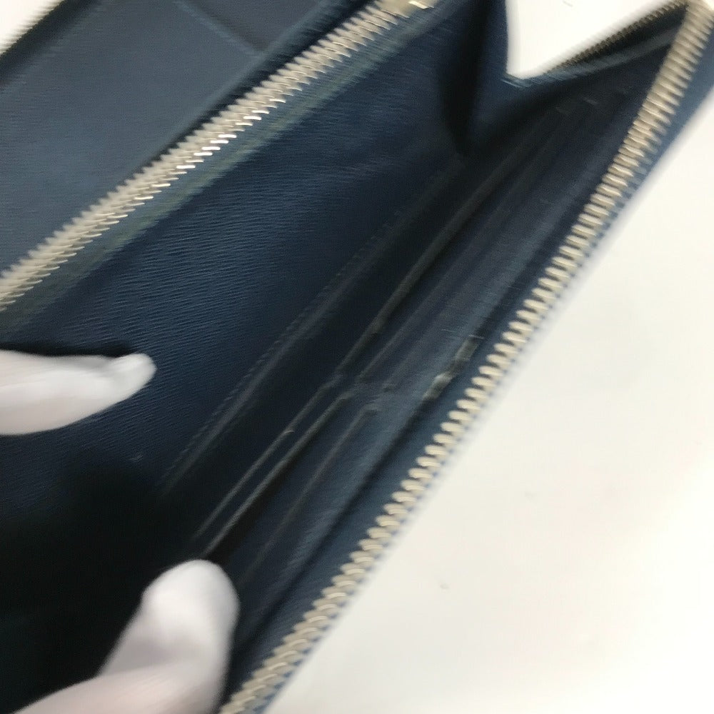 LOUIS VUITTON M30515 Taiga Zippy Organizer Travel Case with Zip-Around Long Wallet in Taiga Leather, Men's, Ocean Blue