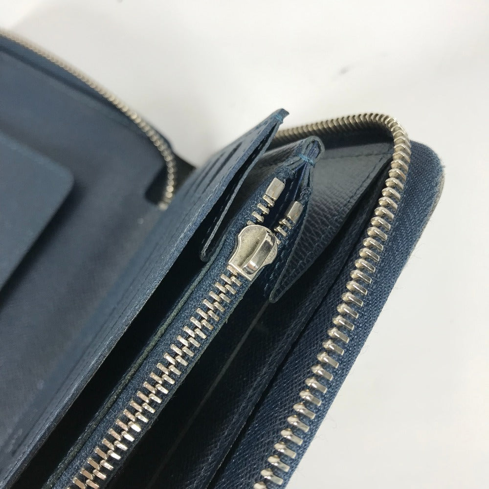 LOUIS VUITTON M30515 Taiga Zippy Organizer Travel Case with Zip-Around Long Wallet in Taiga Leather, Men's, Ocean Blue