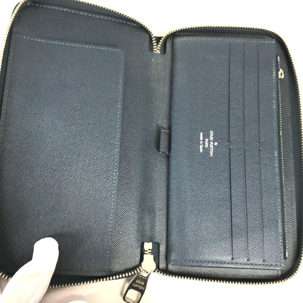 LOUIS VUITTON M30515 Taiga Zippy Organizer Travel Case with Zip-Around Long Wallet in Taiga Leather, Men's, Ocean Blue