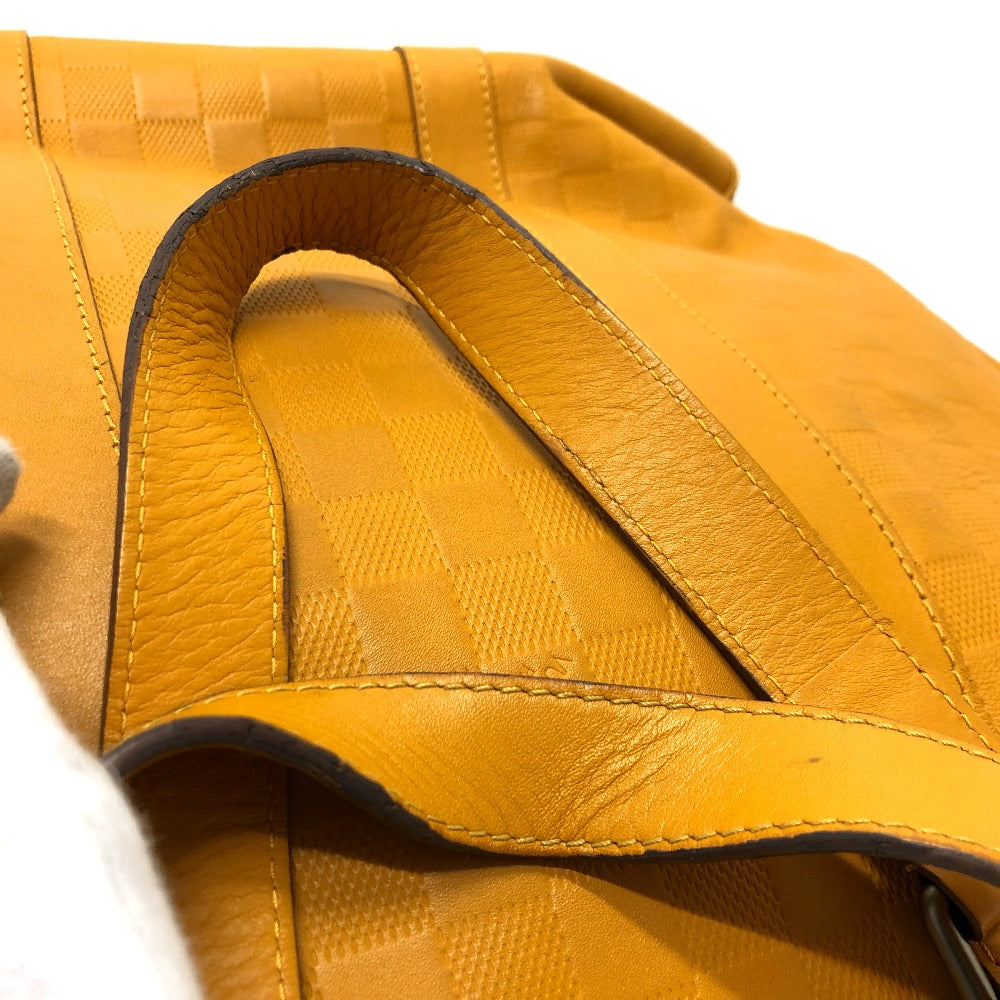 LOUIS VUITTON N41228 Damier Infini Tadao 2-Way Tote Bag in Damier Infini Leather, Men's Solar Yellow