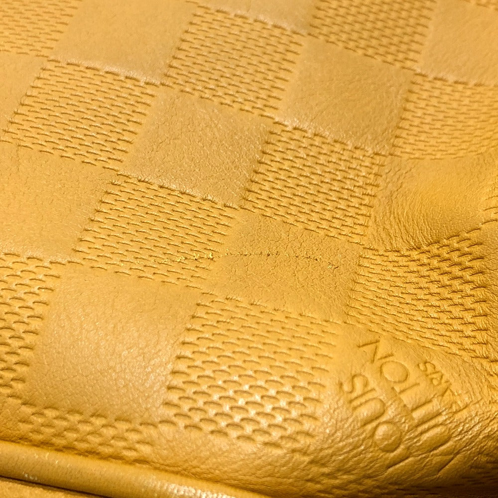 LOUIS VUITTON N41228 Damier Infini Tadao 2-Way Tote Bag in Damier Infini Leather, Men's Solar Yellow