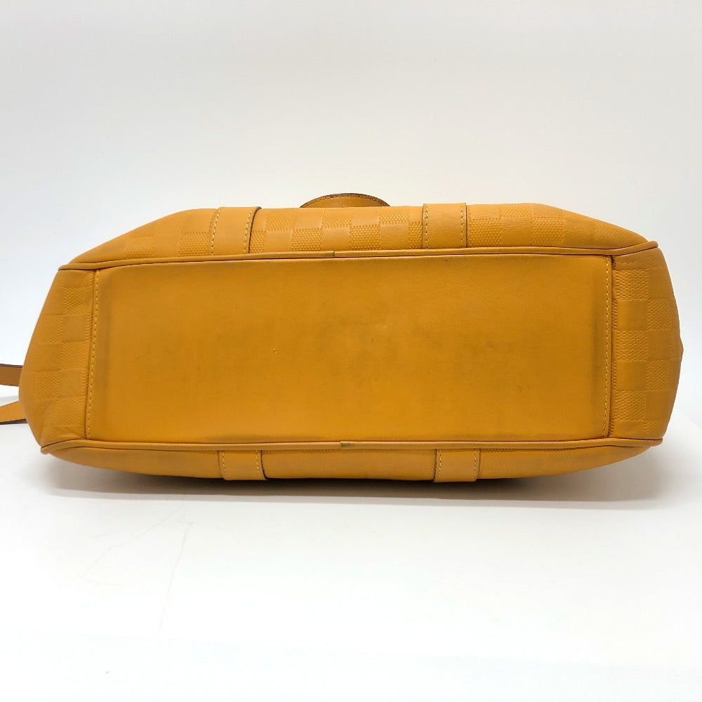 LOUIS VUITTON N41228 Damier Infini Tadao 2-Way Tote Bag in Damier Infini Leather, Men's Solar Yellow