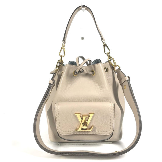 LOUIS VUITTON M57688 Lockme Bucket NV Handbag, 2-Way Bag, Drawstring, Crossbody Shoulder Bag, Leather, Women's, Sand Beige