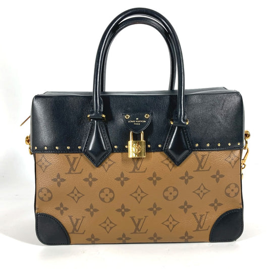 LOUIS VUITTON M43595 Monogram Reverse City Steamer Mini Boston Bag Handbag Chain Handbag Monogram Reverse Canvas Women's Beige