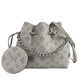 LOUIS VUITTON M57536 Monogram Mahina Bella 2-Way Bag Shoulder Bag Chain Bag Drawstring Handbag Monogram Mahina Leather Women's Brume Grey