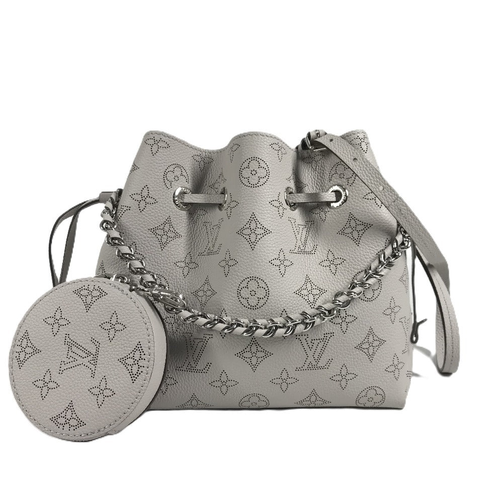 LOUIS VUITTON M57536 Monogram Mahina Bella 2-Way Bag Shoulder Bag Chain Bag Drawstring Handbag Monogram Mahina Leather Women's Brume Grey