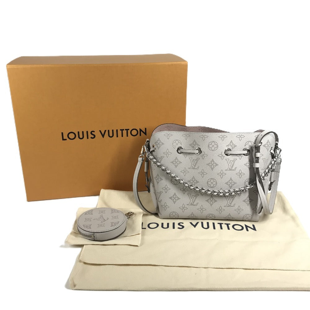 LOUIS VUITTON M57536 Monogram Mahina Bella 2-Way Bag Shoulder Bag Chain Bag Drawstring Handbag Monogram Mahina Leather Women's Brume Grey