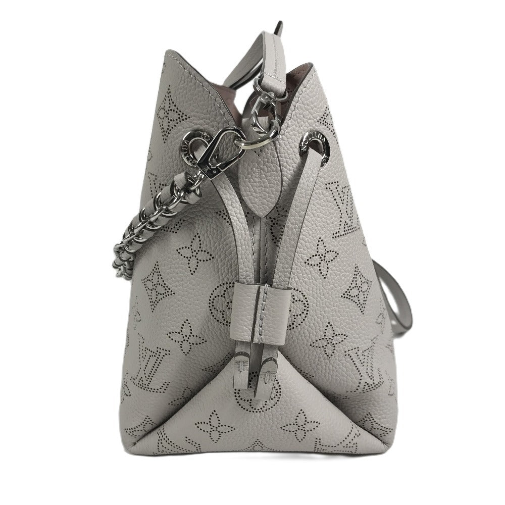 LOUIS VUITTON M57536 Monogram Mahina Bella 2-Way Bag Shoulder Bag Chain Bag Drawstring Handbag Monogram Mahina Leather Women's Brume Grey