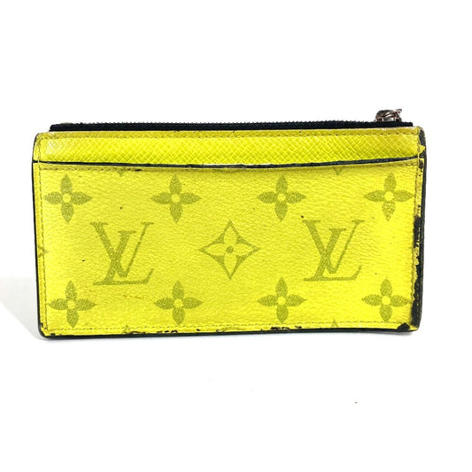 LOUIS VUITTON M30950 Taigalama Coin card-holder Wallet Coin Compartment coin purse Taiga Leather / MonogramCanvas yellow Used