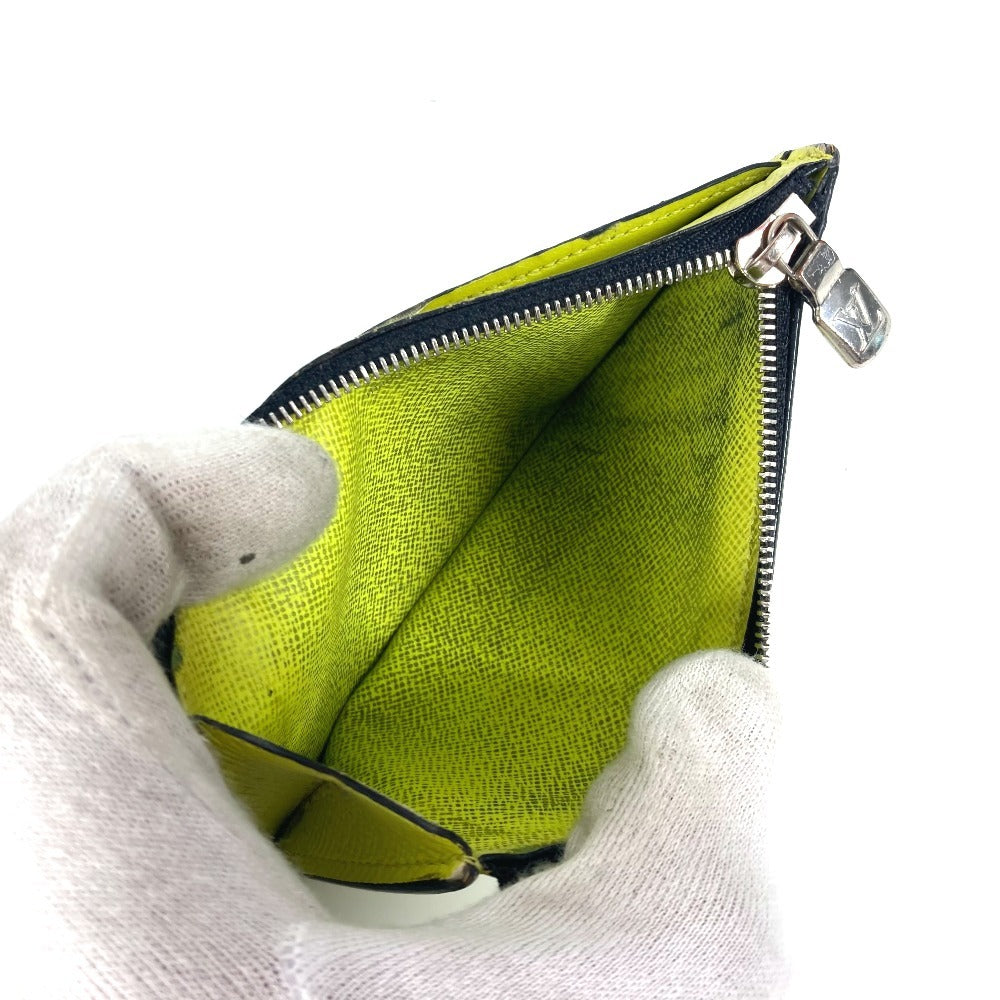 LOUIS VUITTON M30950 Taigalama Coin card-holder Wallet Coin Compartment coin purse Taiga Leather / MonogramCanvas yellow Used