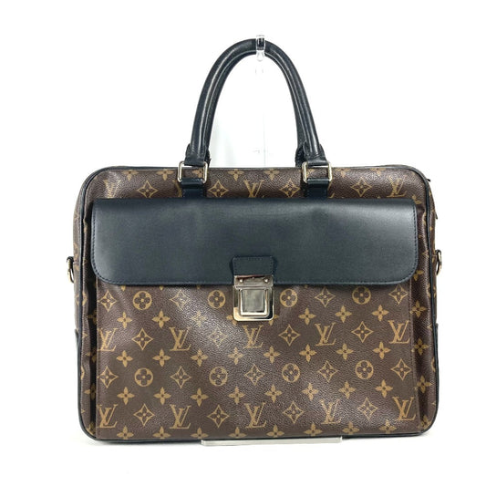 LOUIS VUITTON M56719 モノグラムマカサー ソフト ブリーフケース 2WAYバッグ ショルダーバッグ カバン 書類バッグ ビジネスバッグ モノグラムマカサーキャンバス メンズ ブラウン - brandshop-reference