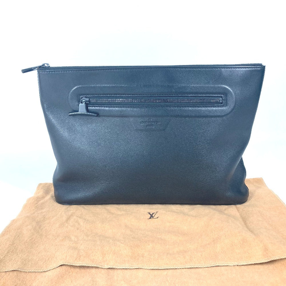 LOUIS VUITTON M63268 ダークアンフィニティ ポシェット コスモス ポーチ カバン クラッチバッグ レザー ユニセックス ブラック
