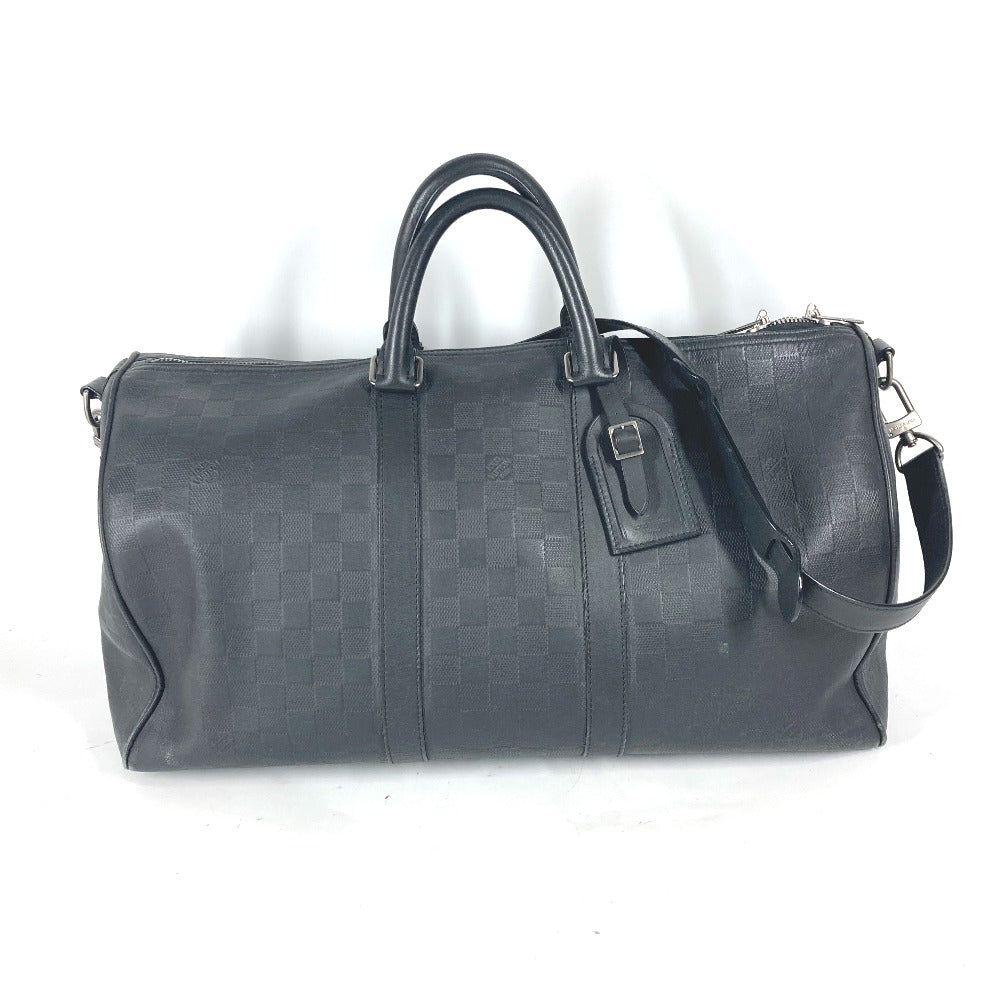 LOUIS VUITTON N41145 ダミエアンフィニ キーポル バンドリエール 45 2WAYバッグ トラベルバッグ 旅行バッグ ショルダーバッグ カバン バッグ ボストンバッグ ダミエアンフィニレザー ユニセックス オニキス ブラック - brandshop-reference