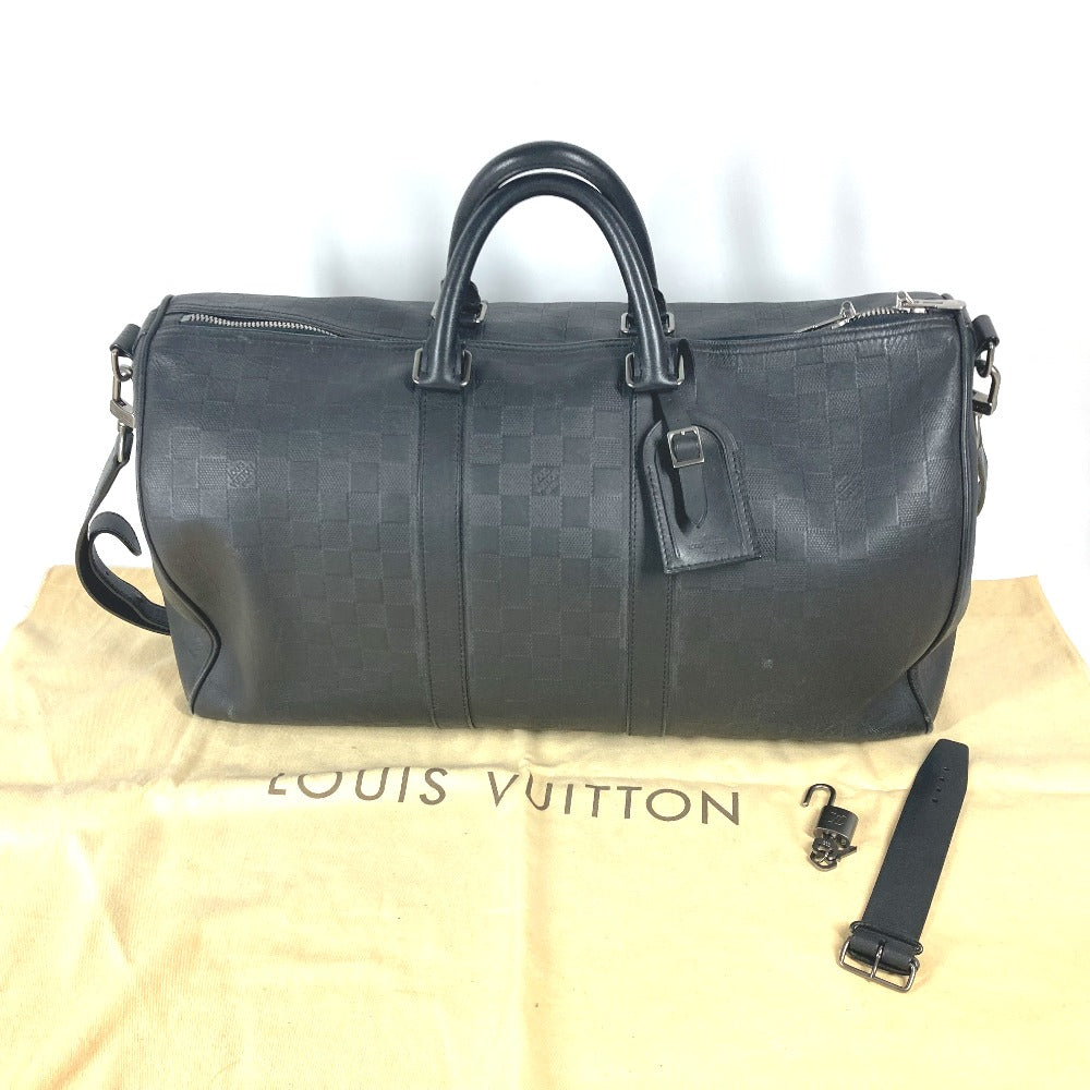 LOUIS VUITTON N41145 ダミエアンフィニ キーポル バンドリエール 45 2WAYバッグ トラベルバッグ 旅行バッグ ショルダーバッグ カバン バッグ ボストンバッグ ダミエアンフィニレザー ユニセックス オニキス ブラック - brandshop-reference