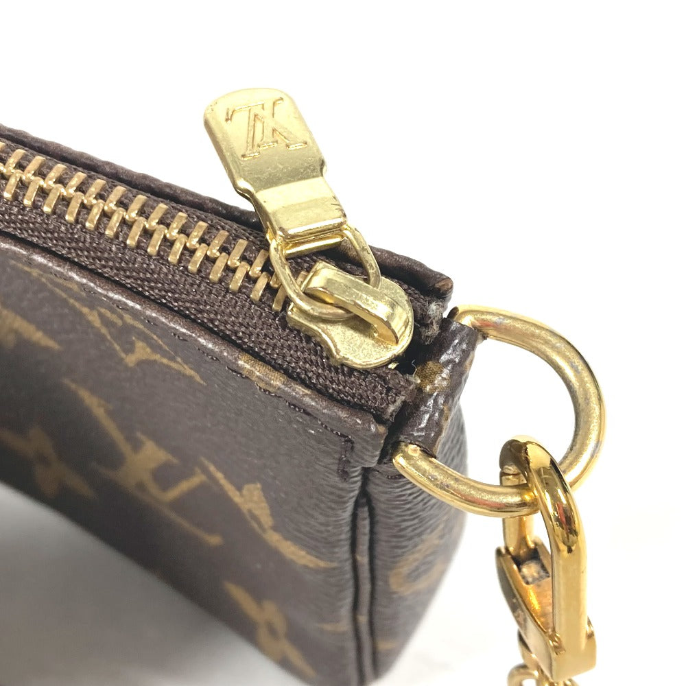 LOUIS VUITTON M62087 モノグラム ミニポシェット アクセソワール キリン チェーン カバン アクセサリーポーチ ハンドバッグ モノグラムキャンバス レディース ブラウン