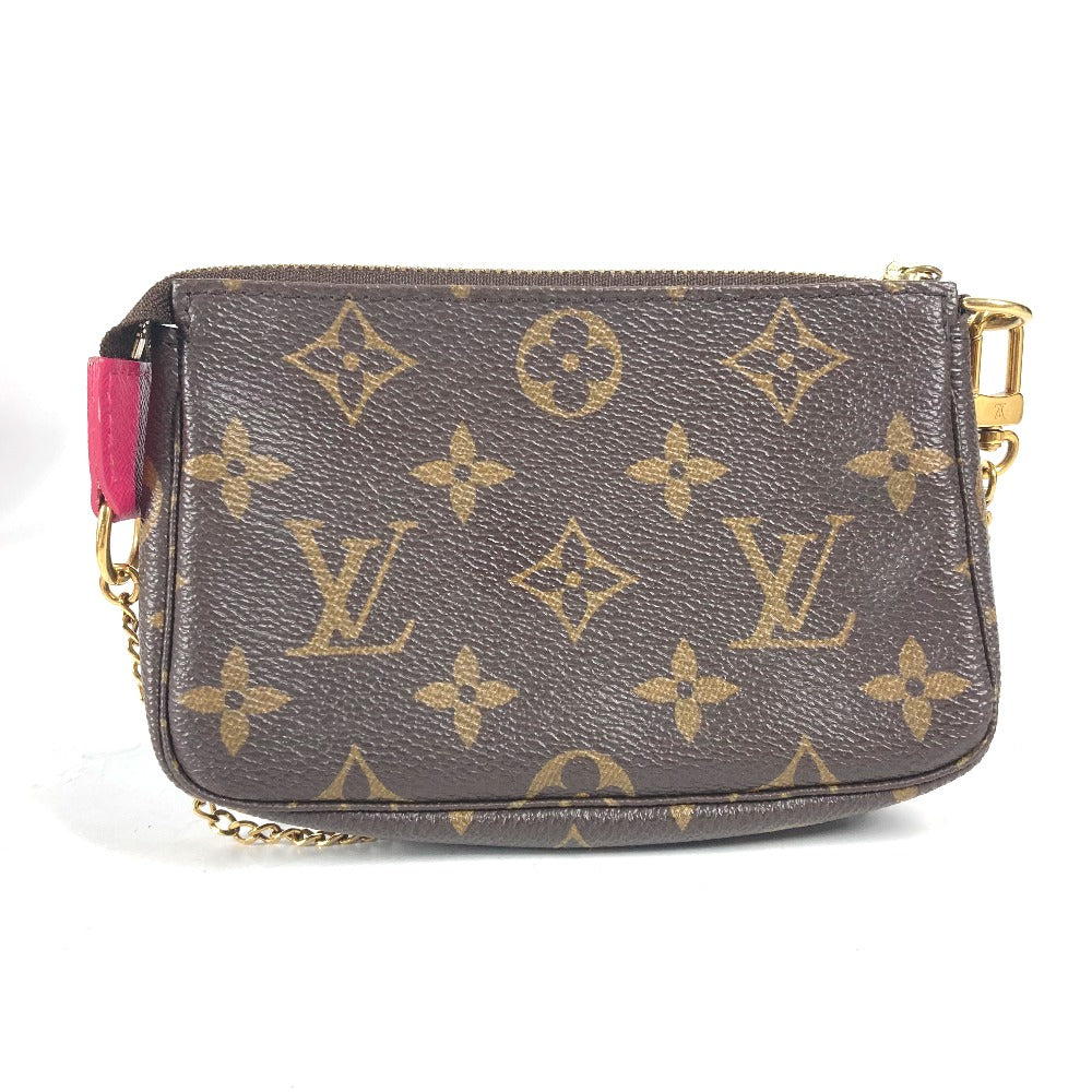 LOUIS VUITTON M62087 モノグラム ミニポシェット アクセソワール キリン チェーン カバン アクセサリーポーチ ハンドバッグ モノグラムキャンバス レディース ブラウン