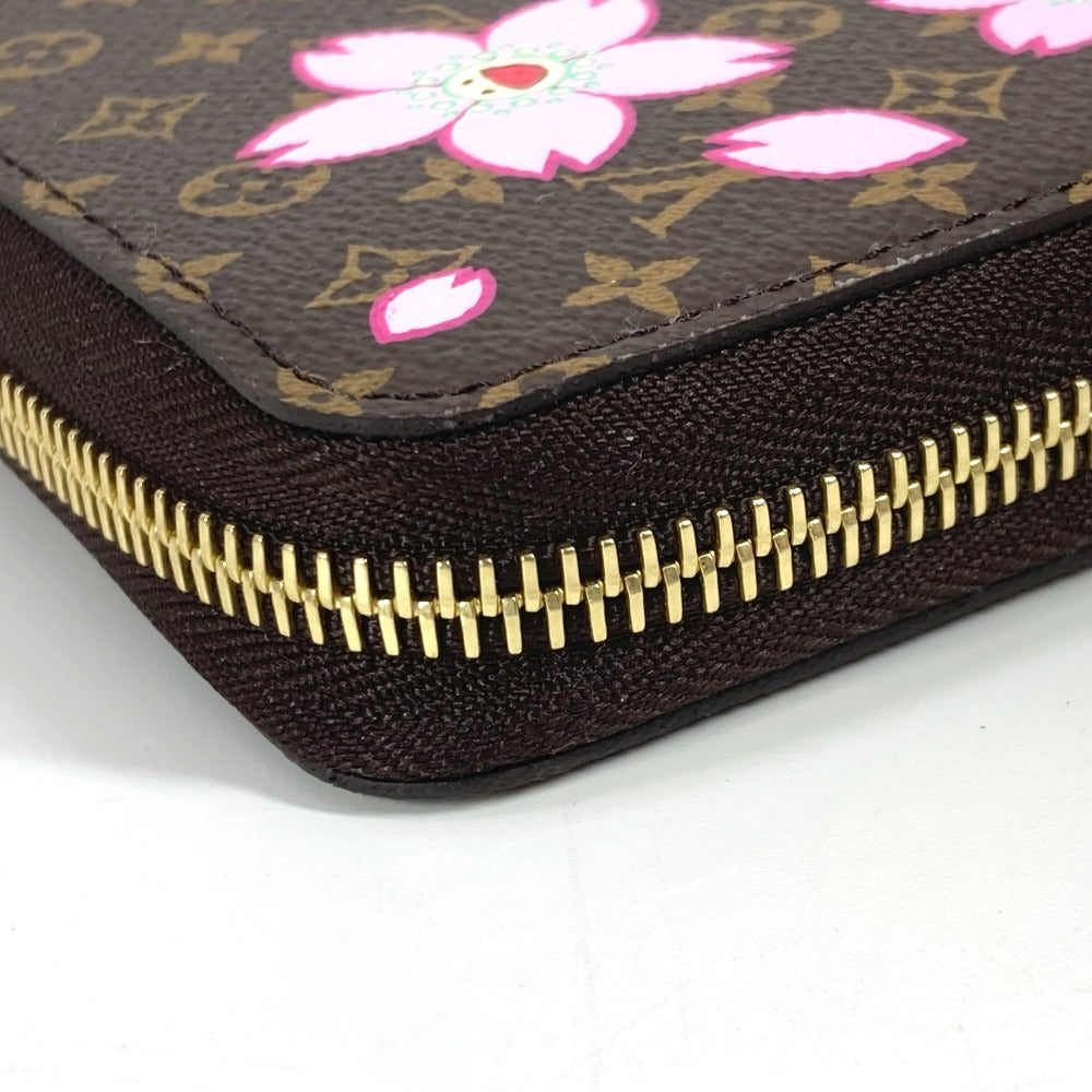 LOUIS VUITTON M13433 村上隆 モノグラム LV × TM ジッピー・ウォレット チェリーブロッサム  桜 ラウンドファスナー 長財布 モノグラムキャンバス レディース ブラウン - brandshop-reference