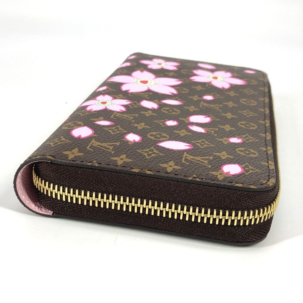LOUIS VUITTON M13433 村上隆 モノグラム LV × TM ジッピー・ウォレット チェリーブロッサム  桜 ラウンドファスナー 長財布 モノグラムキャンバス レディース ブラウン - brandshop-reference