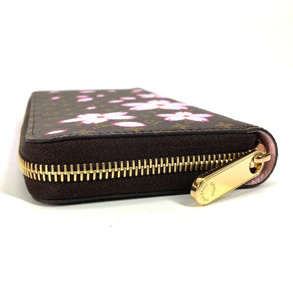LOUIS VUITTON M13433 村上隆 モノグラム LV × TM ジッピー・ウォレット チェリーブロッサム 桜 ラウンドファスナー 長財布 モノグラムキャンバス レディース ブラウン - brandshop-reference