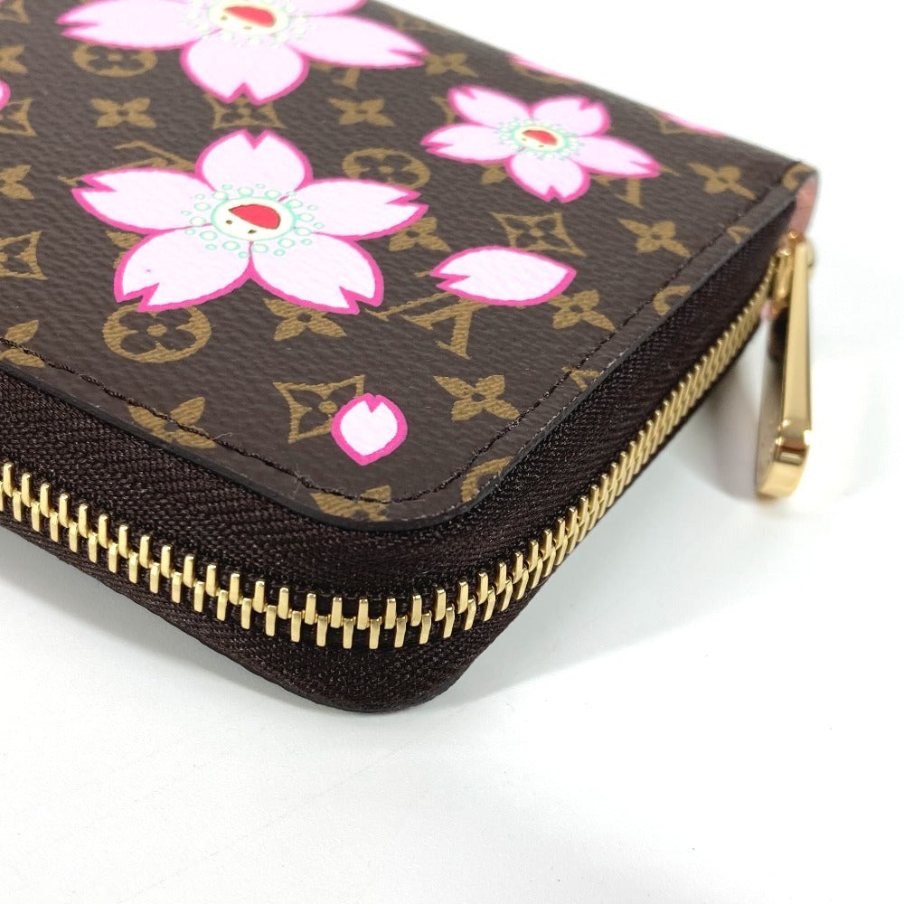 LOUIS VUITTON M13433 村上隆 モノグラム LV × TM ジッピー・ウォレット チェリーブロッサム 桜 ラウンドファスナー 長財布 モノグラムキャンバス レディース ブラウン - brandshop-reference