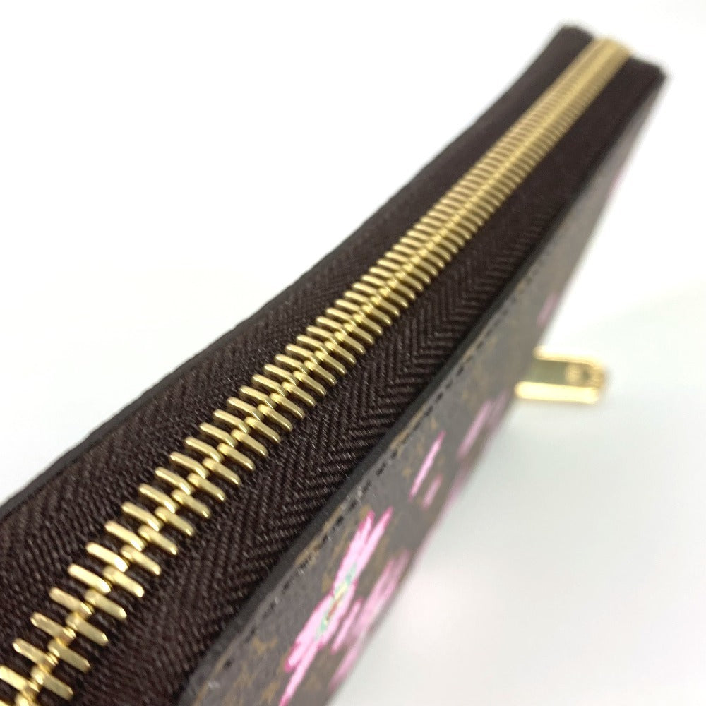 LOUIS VUITTON M13433 村上隆 モノグラム LV × TM ジッピー・ウォレット チェリーブロッサム 桜 ラウンドファスナー 長財布 モノグラムキャンバス レディース ブラウン - brandshop-reference