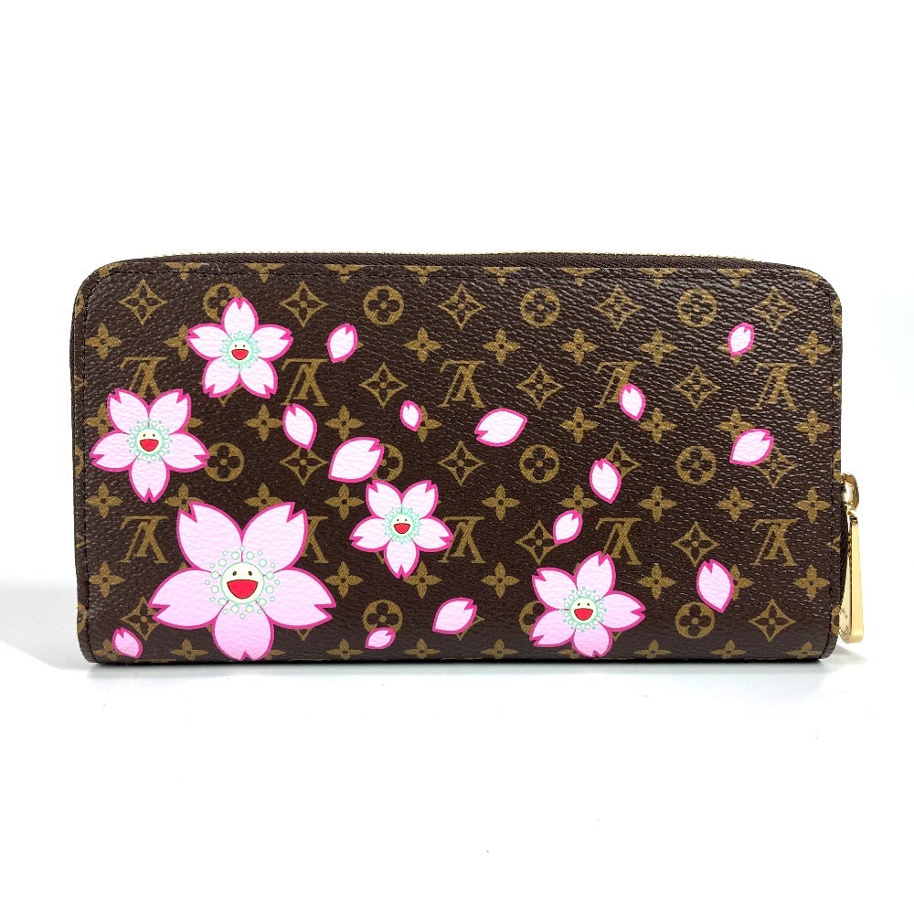 LOUIS VUITTON M13433 村上隆 モノグラム LV × TM ジッピー・ウォレット チェリーブロッサム 桜 ラウンドファスナー 長財布 モノグラムキャンバス レディース ブラウン - brandshop-reference