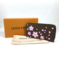 LOUIS VUITTON M13433 村上隆 モノグラム LV × TM ジッピー・ウォレット チェリーブロッサム 桜 ラウンドファスナー 長財布 モノグラムキャンバス レディース ブラウン - brandshop-reference