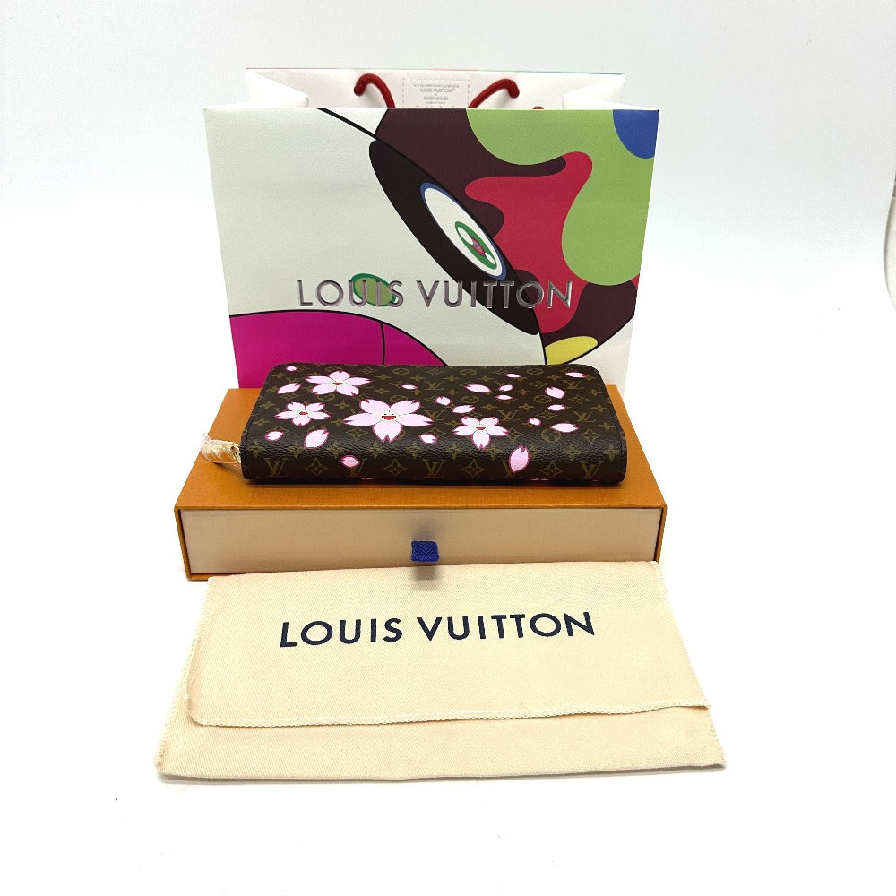 LOUIS VUITTON M13433 村上隆 モノグラム LV × TM ジッピー・ウォレット チェリーブロッサム 長財布 モノグラムキャンバス レディース ブラウン - brandshop-reference