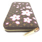 LOUIS VUITTON M13433 무라카미 타카시 모노그램 LV × TM 지피 지갑 장 지갑 벚꽃 장 지갑 모노그램 캔버스 여성 브라운