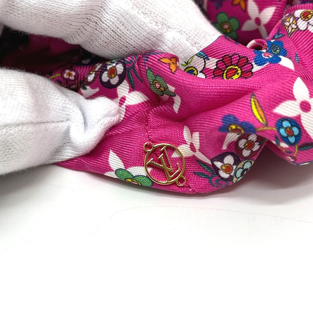 LOUIS VUITTON M96074 LV × TM 村上隆 シュシュ セット シュシュ・スーパーフラット 2点セット ヘアアクセ ヘアゴム シュシュ シルク レディース ホワイト