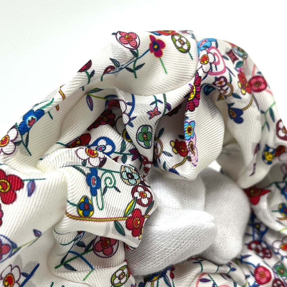 LOUIS VUITTON M96074 LV × TM 村上隆 シュシュ セット シュシュ・スーパーフラット 2点セット ヘアアクセ ヘアゴム シュシュ シルク レディース ホワイト