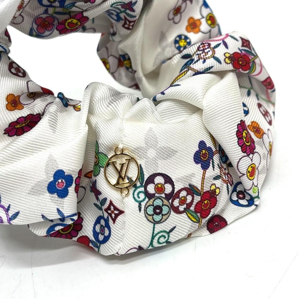 LOUIS VUITTON M96074 LV × TM 村上隆 シュシュ セット シュシュ・スーパーフラット 2点セット ヘアアクセ ヘアゴム シュシュ シルク レディース ホワイト