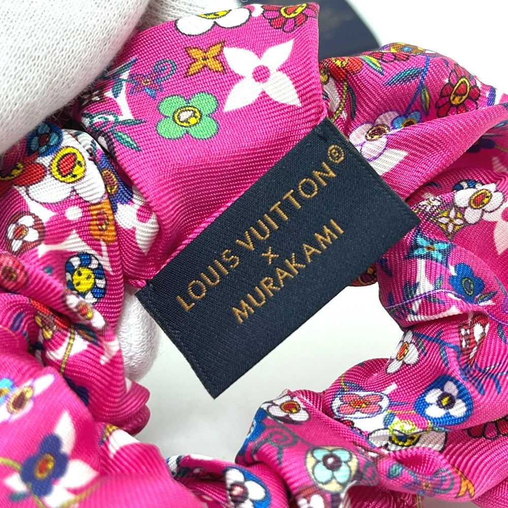 LOUIS VUITTON M96074 LV × TM 村上隆 シュシュ セット シュシュ・スーパーフラット 2点セット ヘアアクセ ヘアゴム シュシュ シルク レディース ホワイト