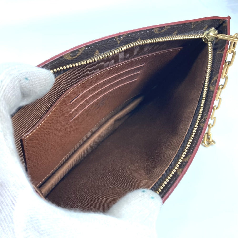 LOUIS VUITTON M55646 モノグラム チェーンクラッチ カバン ポーチ バッグ チェーン クラッチバッグ モノグラムキャンバス ユニセックス ブラウン - brandshop-reference
