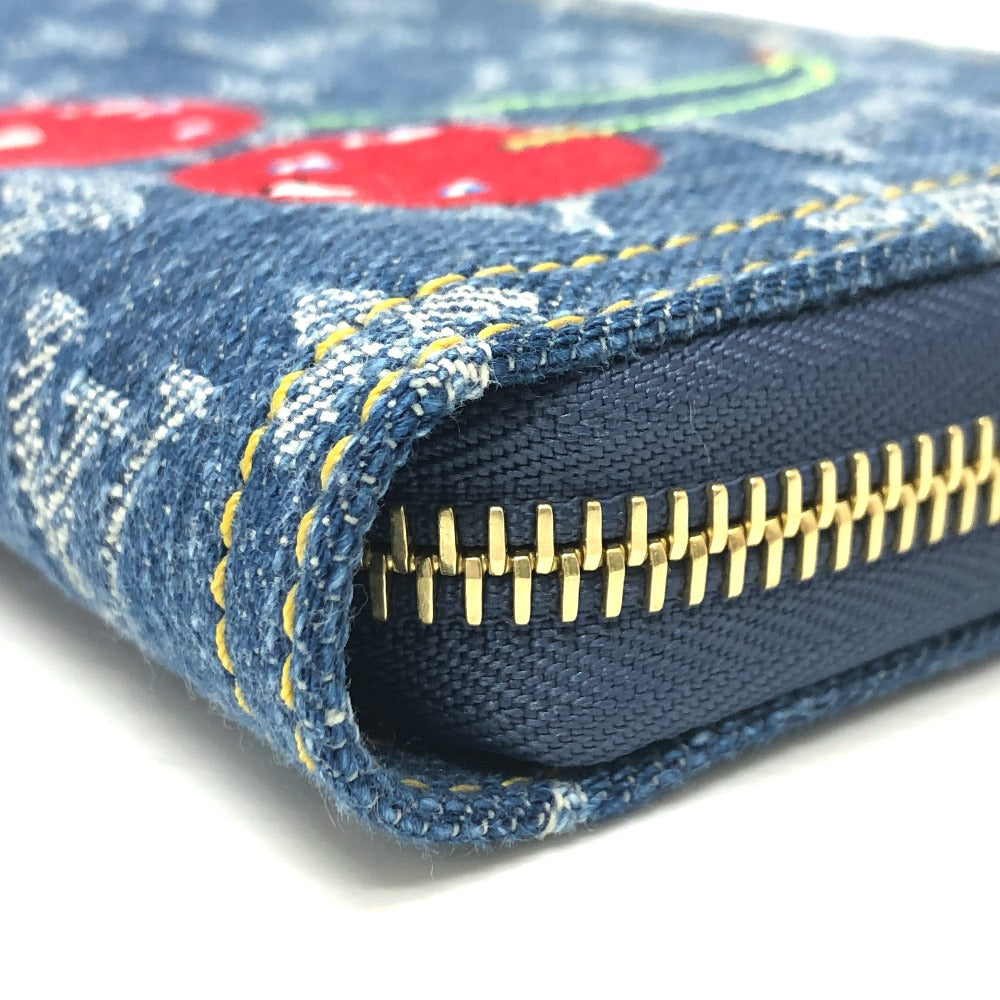 LOUIS VUITTON M23161 村上隆コラボ モノグラムデニム LV × TM ジッピー・ウォレット 財布 ウォレット サクランボ チェリー 長財布 ユニセックス ブルー - brandshop-reference