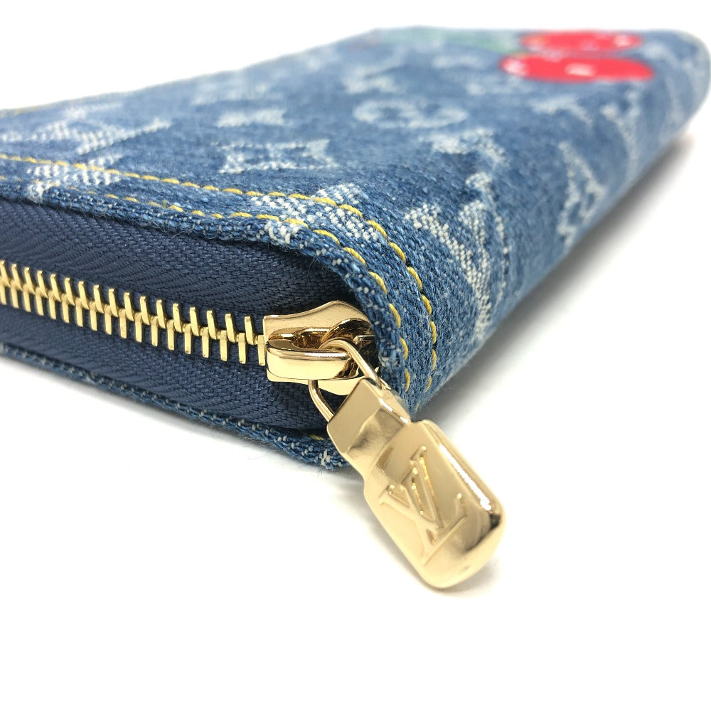 LOUIS VUITTON M23161 村上隆コラボ モノグラムデニム LV × TM ジッピー・ウォレット 財布 ウォレット サクランボ チェリー 長財布 ユニセックス ブルー - brandshop-reference