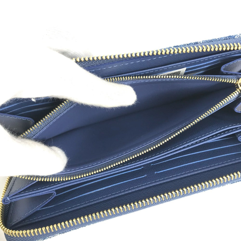LOUIS VUITTON M23161 村上隆コラボ モノグラムデニム LV × TM ジッピー・ウォレット ロングウォレット ラウンドファスナー 長財布 ユニセックス ブルー - brandshop-reference
