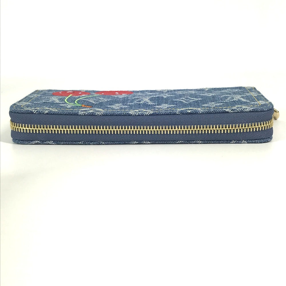 LOUIS VUITTON M23161 村上隆コラボ モノグラムデニム LV × TM ジッピー・ウォレット ロングウォレット ラウンドファスナー 長財布 ユニセックス ブルー - brandshop-reference