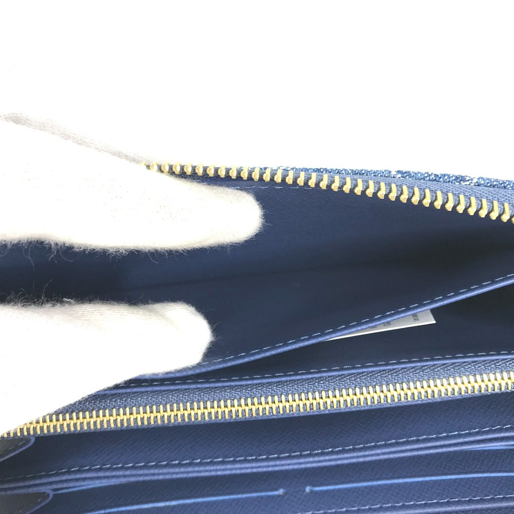 LOUIS VUITTON M23161 村上隆コラボ モノグラムデニム LV × TM ジッピー・ウォレット ロングウォレット ラウンドファスナー 長財布 デニム ユニセックス ブルー - brandshop-reference