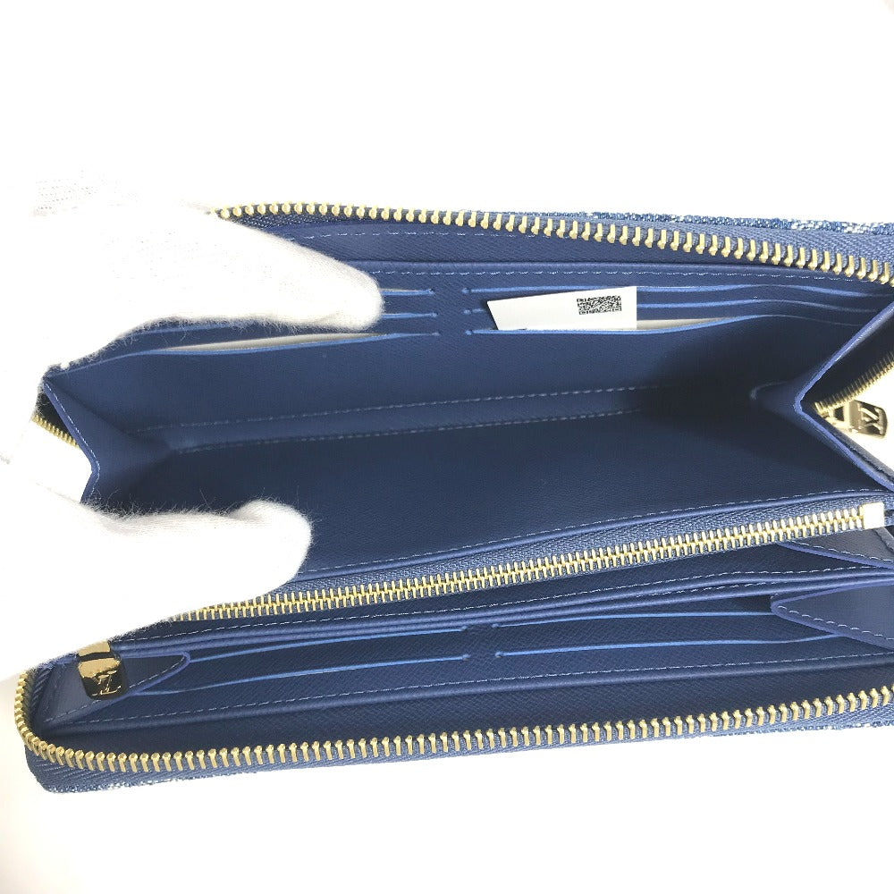 LOUIS VUITTON M23161 村上隆コラボ モノグラムデニム LV × TM ジッピー・ウォレット ロングウォレット ラウンドファスナー 長財布 デニム ユニセックス ブルー - brandshop-reference