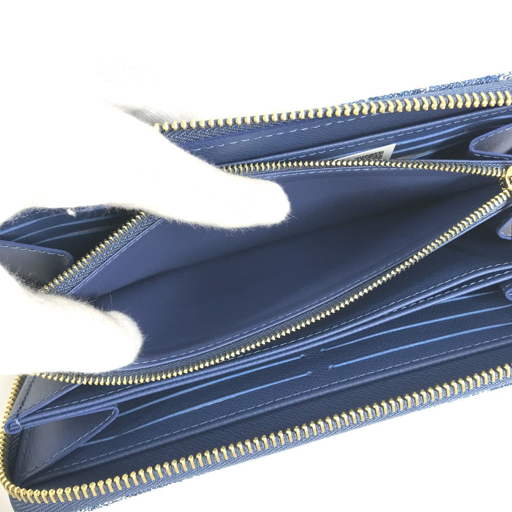 LOUIS VUITTON M23161 村上隆コラボ モノグラムデニム LV × TM ジッピー・ウォレット ロングウォレット ラウンドファスナー 長財布 デニム ユニセックス ブルー - brandshop-reference