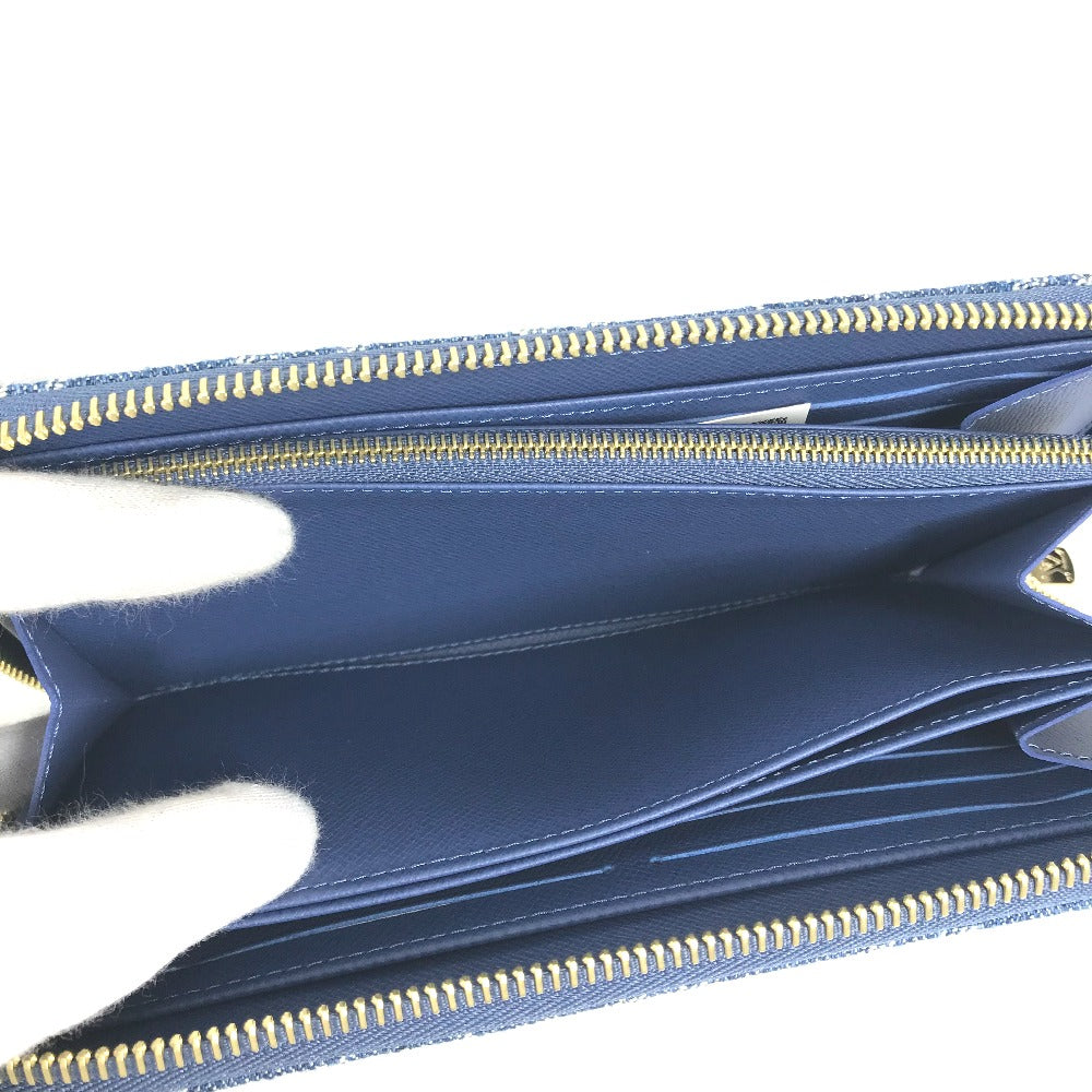 LOUIS VUITTON M23161 村上隆コラボ モノグラムデニム LV × TM ジッピー・ウォレット ロングウォレット ラウンドファスナー 長財布 デニム ユニセックス ブルー - brandshop-reference