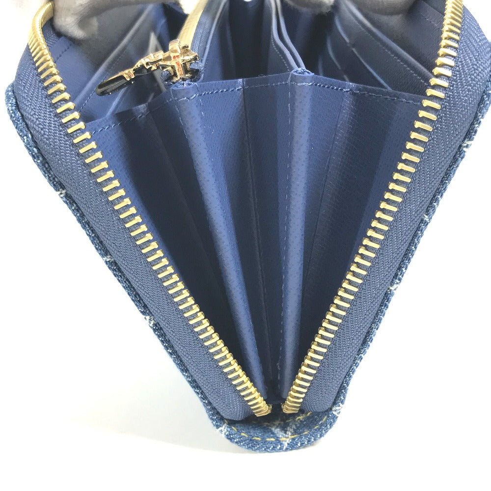 LOUIS VUITTON M23161 村上隆コラボ モノグラムデニム LV × TM ジッピー・ウォレット ロングウォレット ラウンドファスナー 長財布 デニム ユニセックス ブルー - brandshop-reference