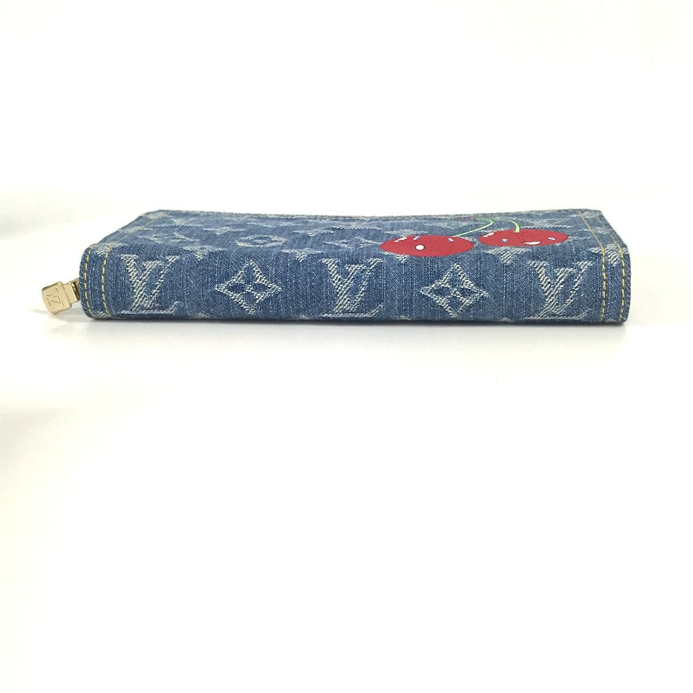 LOUIS VUITTON M23161 村上隆コラボ モノグラムデニム LV × TM ジッピー・ウォレット ロングウォレット ラウンドファスナー 長財布 デニム ユニセックス ブルー - brandshop-reference