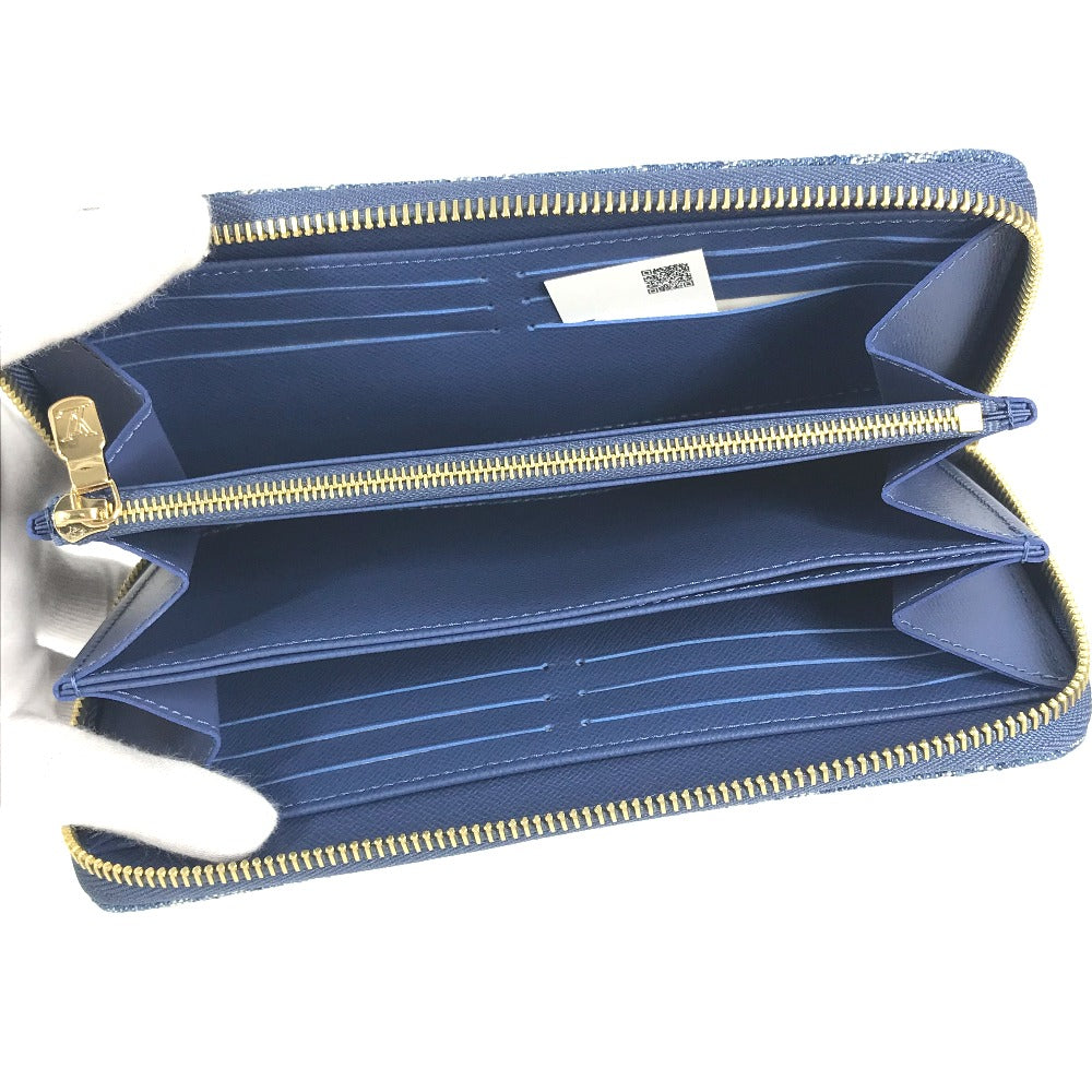 LOUIS VUITTON M23161 村上隆コラボ モノグラムデニム LV × TM ジッピー・ウォレット ロングウォレット ラウンドファスナー 長財布 デニム ユニセックス ブルー - brandshop-reference