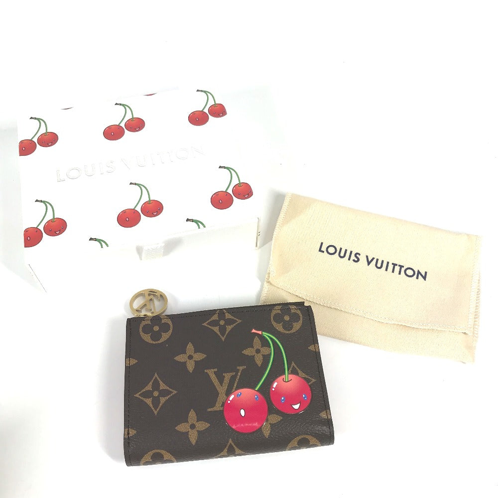 LOUIS VUITTON M13420 村上隆コラボ モノグラム LV × TM ポルトフォイユ・リサ コンパクトウォレット 2つ折り財布 モノグラムキャンバス ユニセックス ブラウン - brandshop-reference