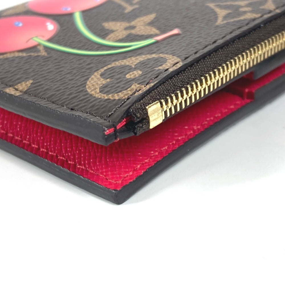 LOUIS VUITTON M13420 Takashi Murakami Collaboration Monogram LV × TM Portefeuille Lisa Cherry Cherry Compact Wallet Bifold Wallet Monogram Canvas Women's Brown