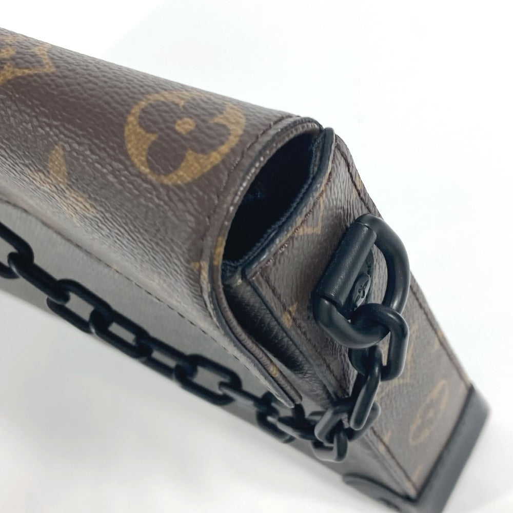 LOUIS VUITTON M30583 タイガ モノグラム ポシェット スティーマー カバン ポーチ チェーン フラップ クラッチバッグ タイガレザー ユニセックス カーキ