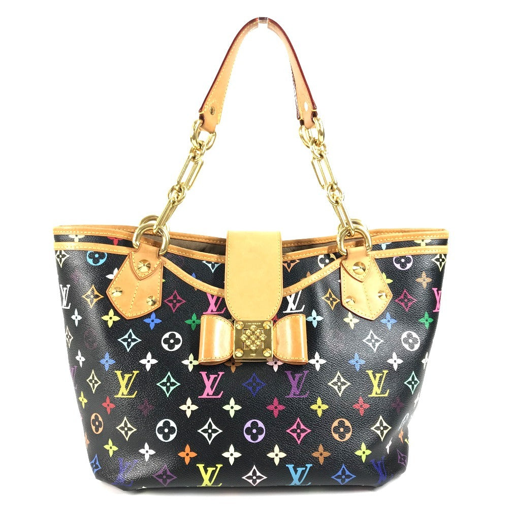 LOUIS VUITTON M40304 モノグラム マルチカラー アニーGM 肩掛け カバン トートバッグ Wチェーン リボン ショルダーバッグ モノグラムマルチカラーキャンバス レディース ノワール ブラック - brandshop-reference