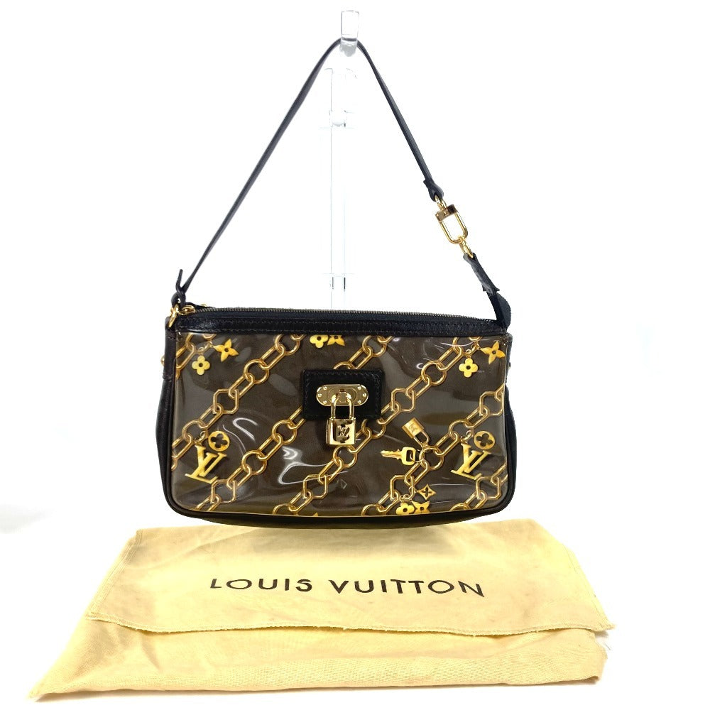 LOUIS VUITTON M95162 モノグラムチャーム ポシェット アクセソワール 肩掛け カバン チェーン柄 ポーチ ショルダーバッグ ビニール レディース ブラウン - brandshop-reference